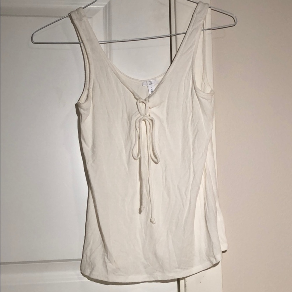B.P. White lace up tank